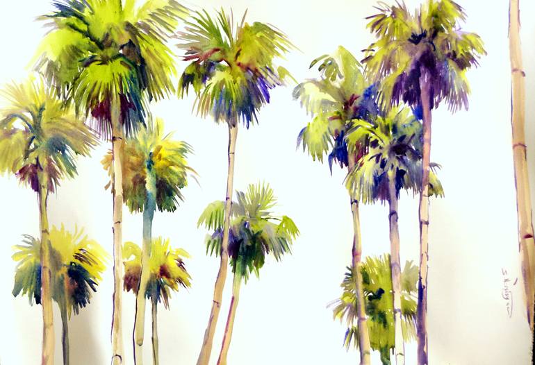 Palm Trees from the Beach Painting