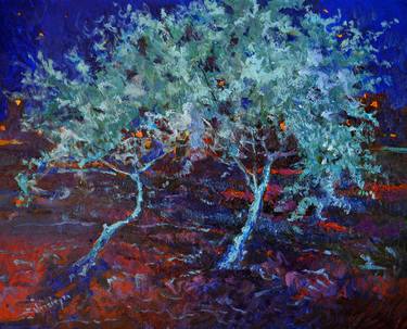 Original Expressionism Tree Paintings by Suren Nersisyan