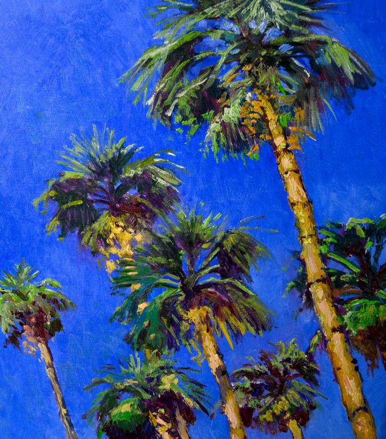 Palm Trees from the Beach Painting by Suren Nersisyan | Saatchi Art