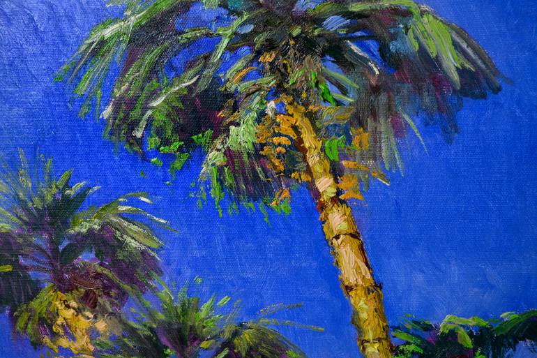 Palm Trees from the Beach Painting by Suren Nersisyan | Saatchi Art