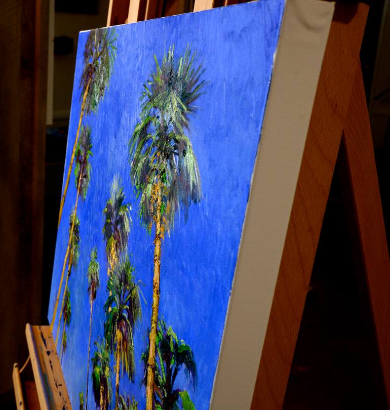 Palm Trees from the Beach Painting by Suren Nersisyan | Saatchi Art