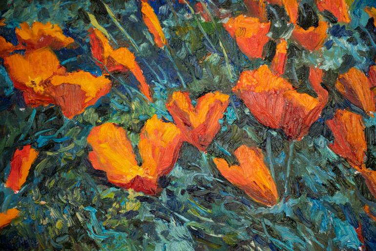 Original Expressionism Floral Painting by Suren Nersisyan