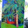Thick, expressive textured brushstrokes represent a deep green old Pine tree growing next to the old red house. The contrast and beauty of composition reflect the energy of life and drama of nature.
The artwork is on oil primed linen, sides are painted white and can be displayed even with no frame.
If you have more questions, please feel free to ask!
best,
Suren