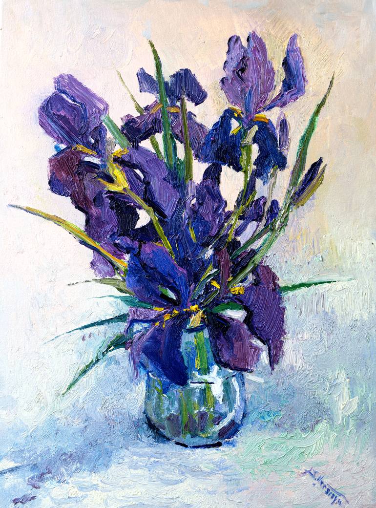 painting iris flowers