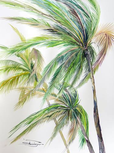 Wind on tropical Island, Coconut Palms thumb