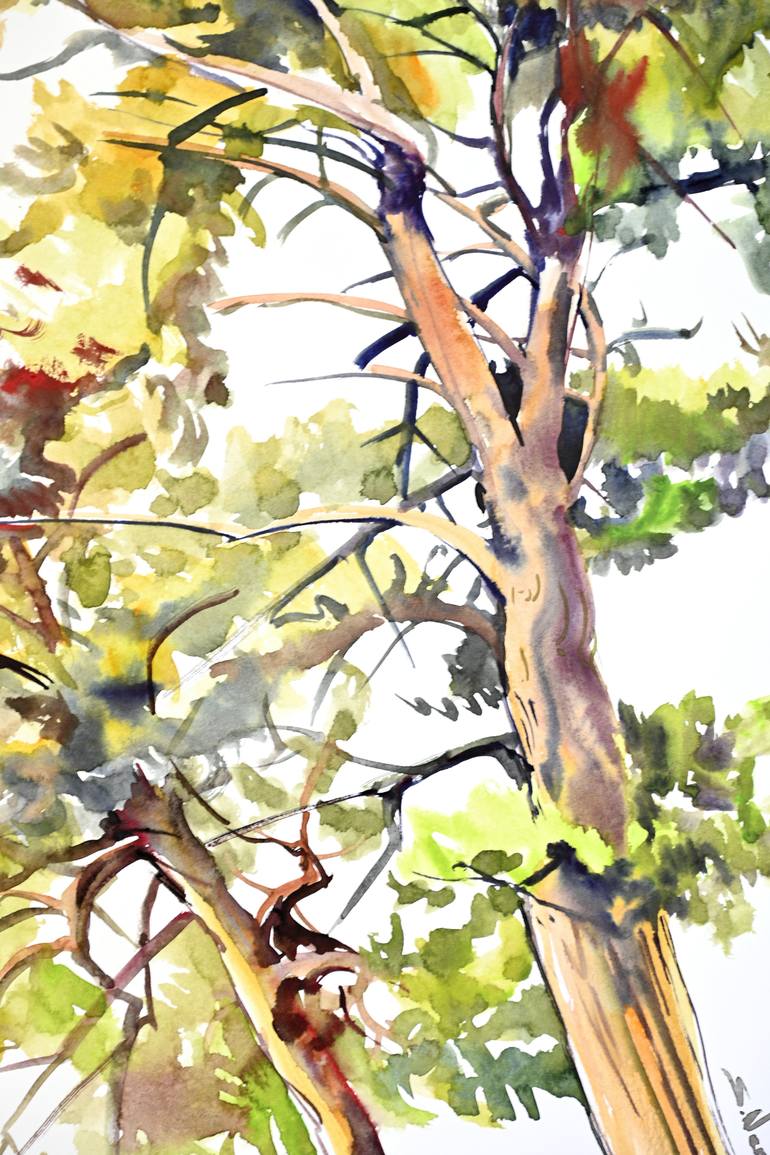 Original Impressionism Tree Painting by Suren Nersisyan