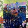 The big city- New York is about to wake up from the night. That moment when the sun did not come out yet, but life starts to appear on the streets. Textured yellow-Green and pink-purple contrast make it look for of life. The beauty of New York always inspires me.
The artwork is on a thick wooden frame, sides are painted white. It has a wire and can be displayed even with no frame.