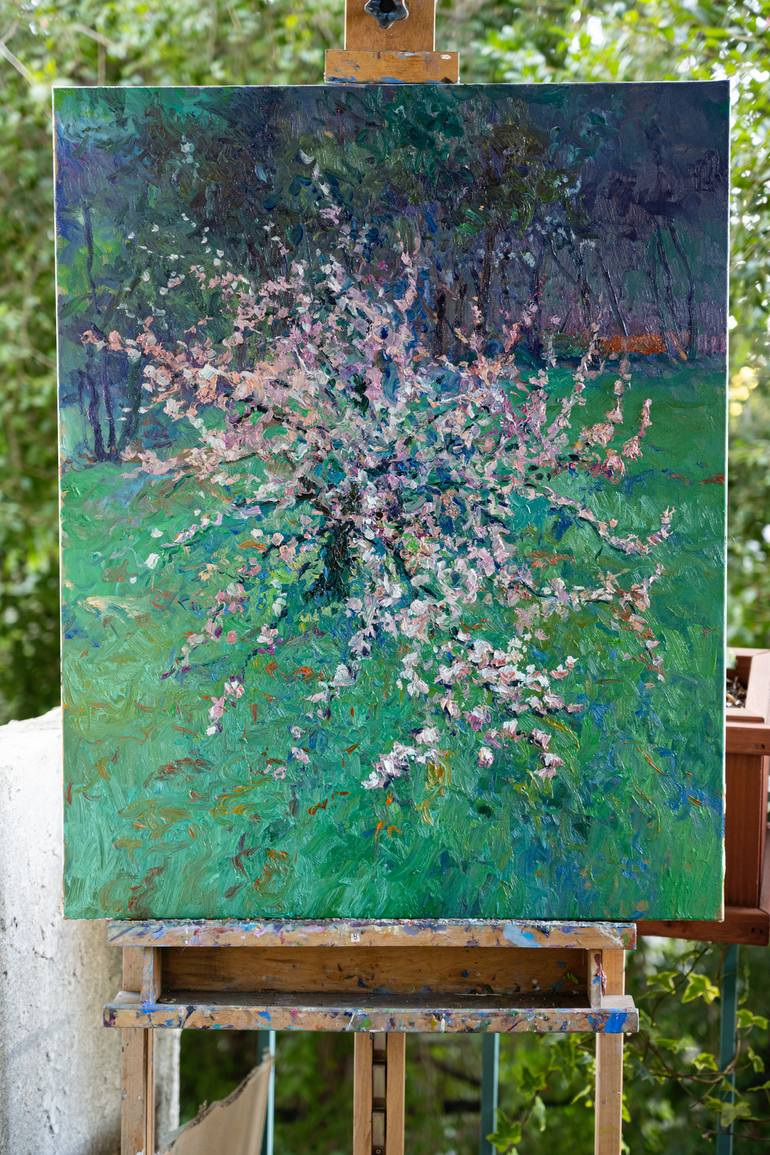 Original Impressionism Tree Painting by Suren Nersisyan