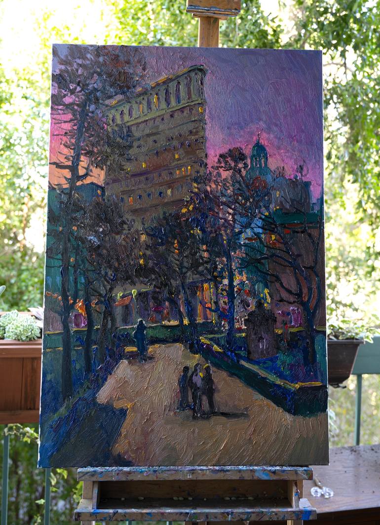 Original Impressionism Cities Painting by Suren Nersisyan