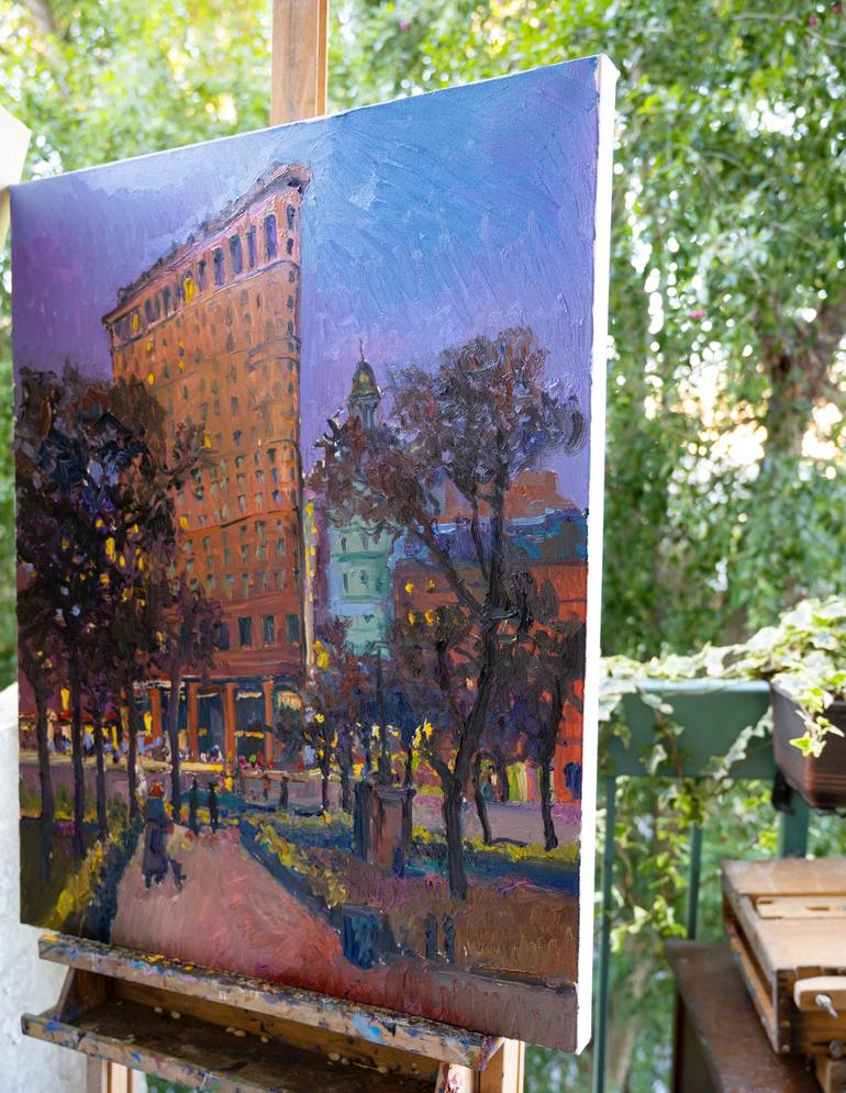 Original Impressionism Cities Painting by Suren Nersisyan