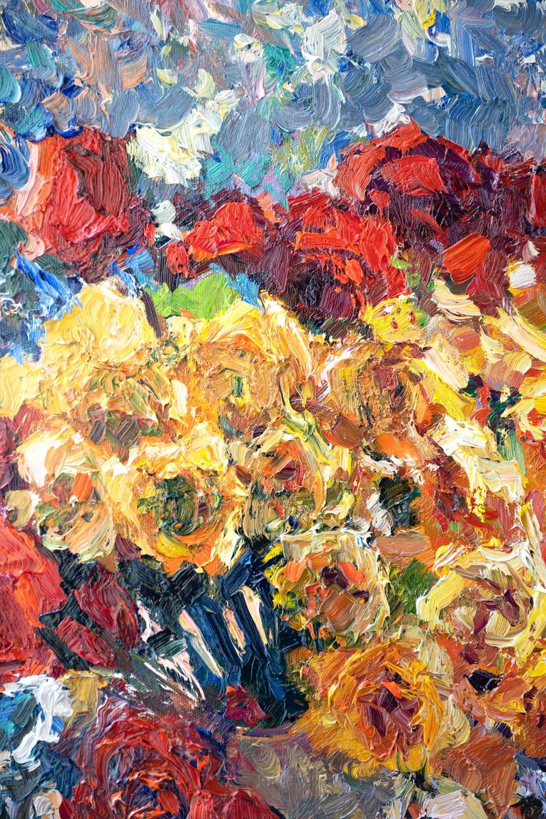 Original Impressionism Floral Painting by Suren Nersisyan