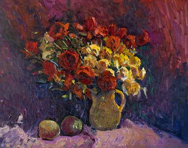 Original Impressionism Floral Paintings by Suren Nersisyan