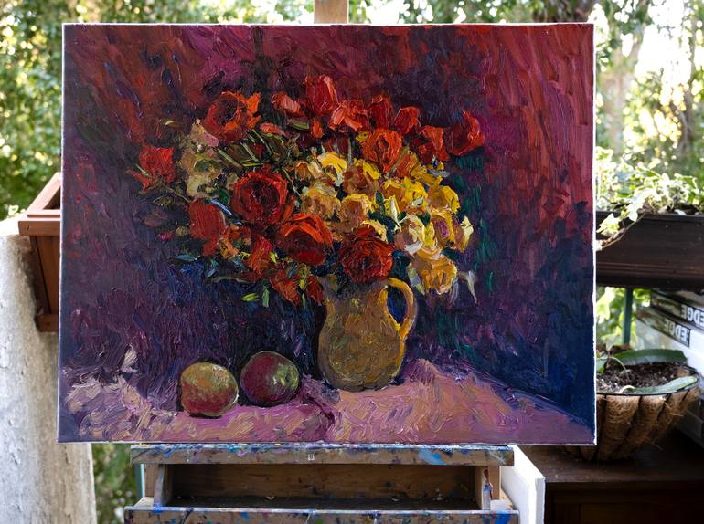 Original Floral Painting by Suren Nersisyan