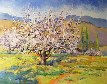Saatchi Art Artist Suren Nersisyan; Painting, “Spring Blossom of Apricot Tree” #art