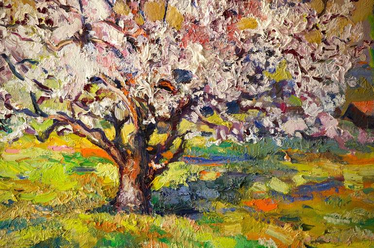 Original Impressionism Tree Painting by Suren Nersisyan