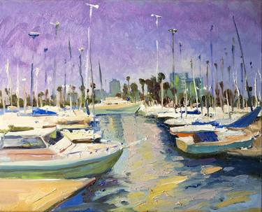 Original Impressionism Boat Paintings by Suren Nersisyan