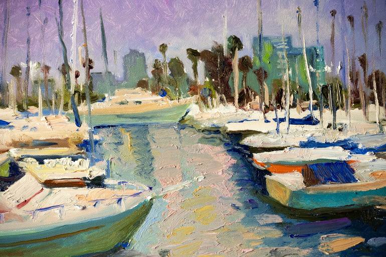 Original Impressionism Boat Painting by Suren Nersisyan