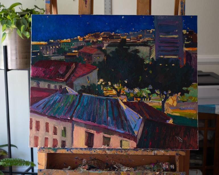 Original Expressionism Cities Painting by Suren Nersisyan