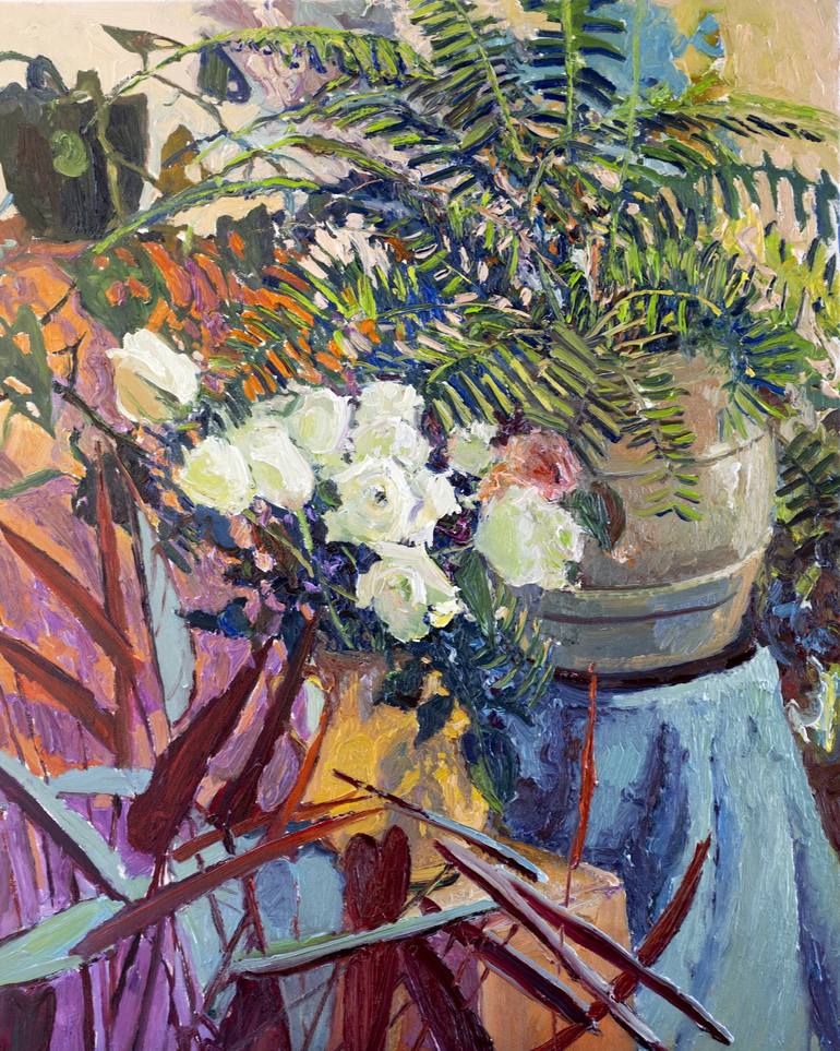 Print of Impressionism Floral Paintings by Suren Nersisyan