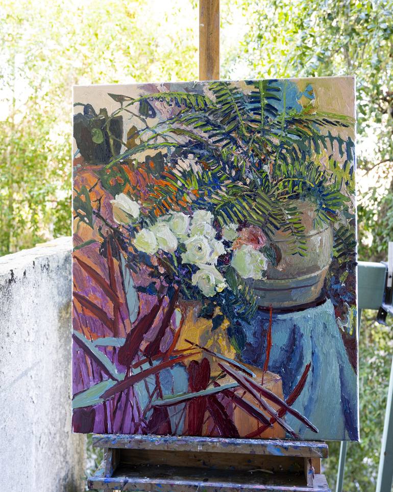 Original Floral Painting by Suren Nersisyan