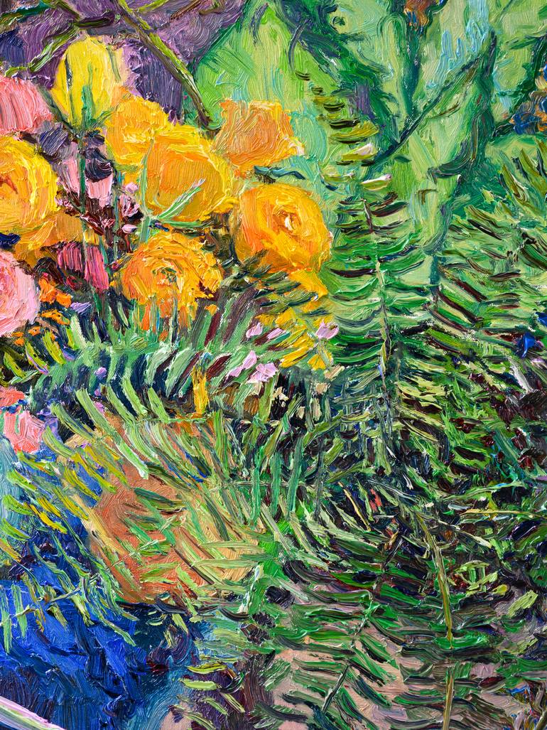 Original Impressionism Floral Painting by Suren Nersisyan