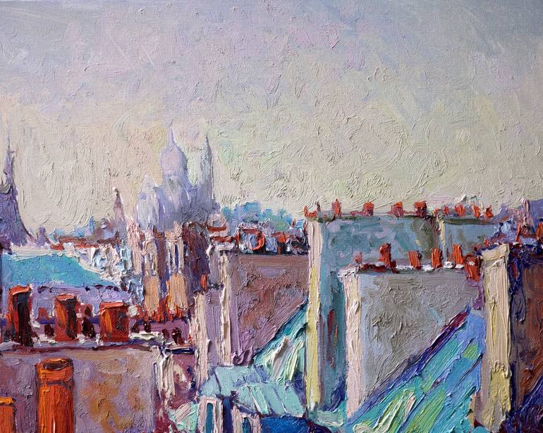 Original Impressionism Cities Painting by Suren Nersisyan