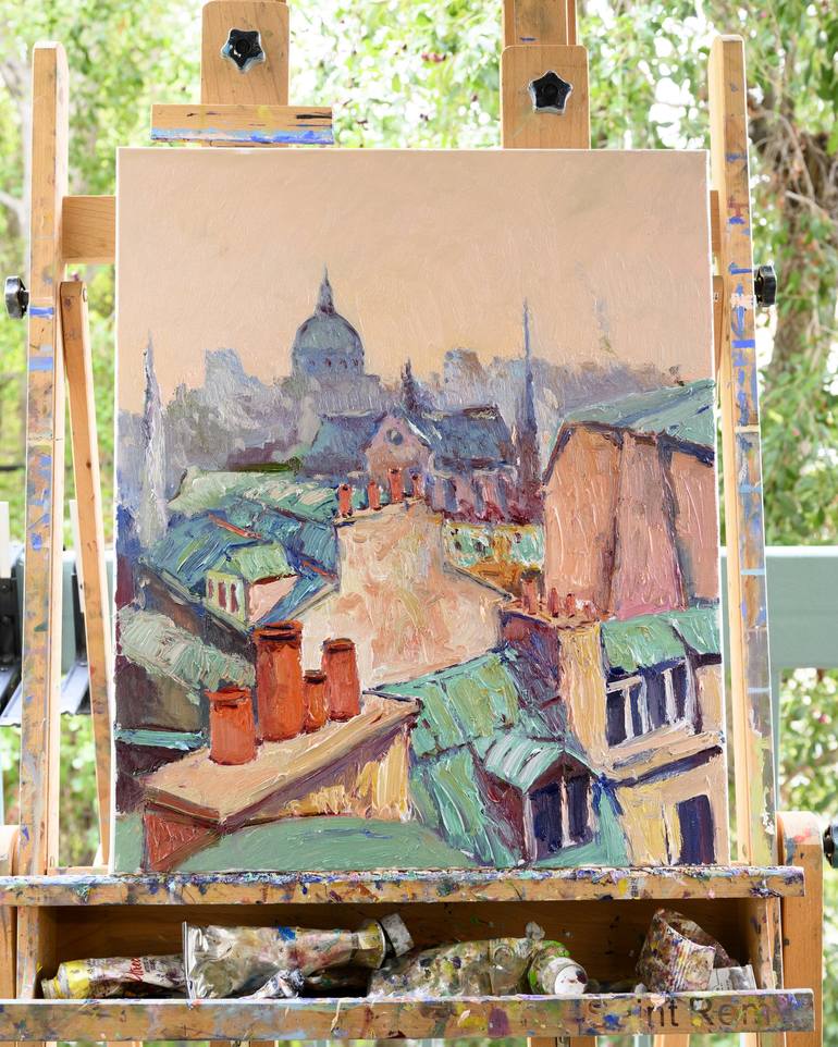 Original Impressionism Cities Painting by Suren Nersisyan