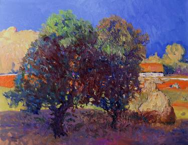 Landscape with Haystack. Early evening thumb