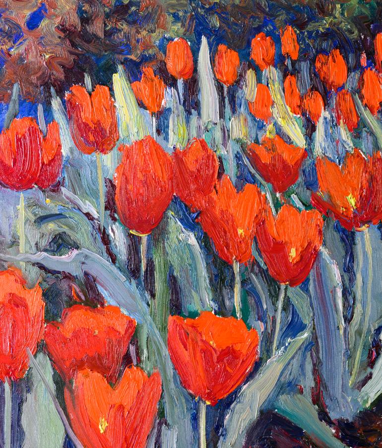 Original Impressionism Floral Painting by Suren Nersisyan