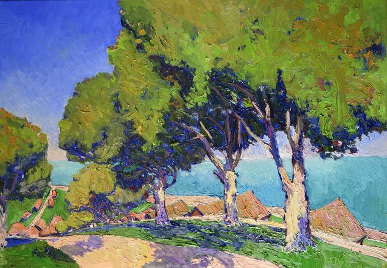 Print of Impressionism Seascape Paintings by Suren Nersisyan