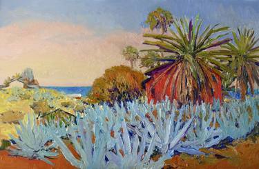 Morning on Pacific Ocean, Red House and Agaves thumb