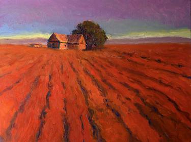 Saatchi Art Artist Suren Nersisyan; Paintings, “Dusk in the Farms. Red Farmland” #art