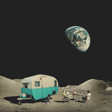 Print of Outer Space Collage by Yiannis Roussakis