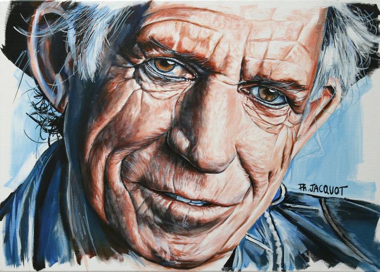 Keith Richards Painting by Philippe Jacquot | Saatchi Art