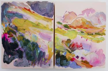 Original Abstract Landscape Paintings by polly Bagnall