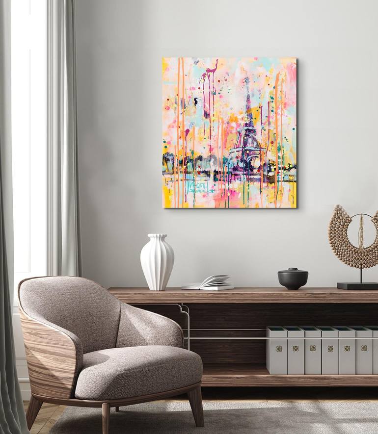 Original Abstract Cities Painting by Marta Zawadzka