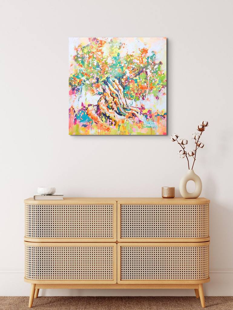 Original Abstract Tree Painting by Marta Zawadzka