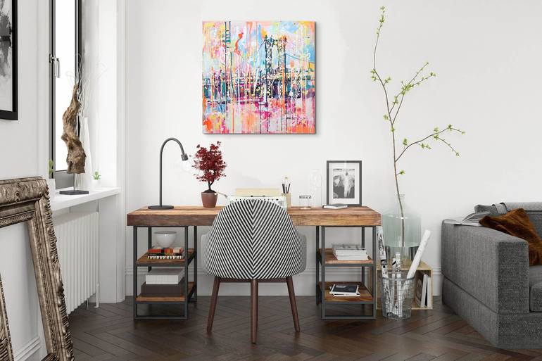 Original Abstract Cities Painting by Marta Zawadzka