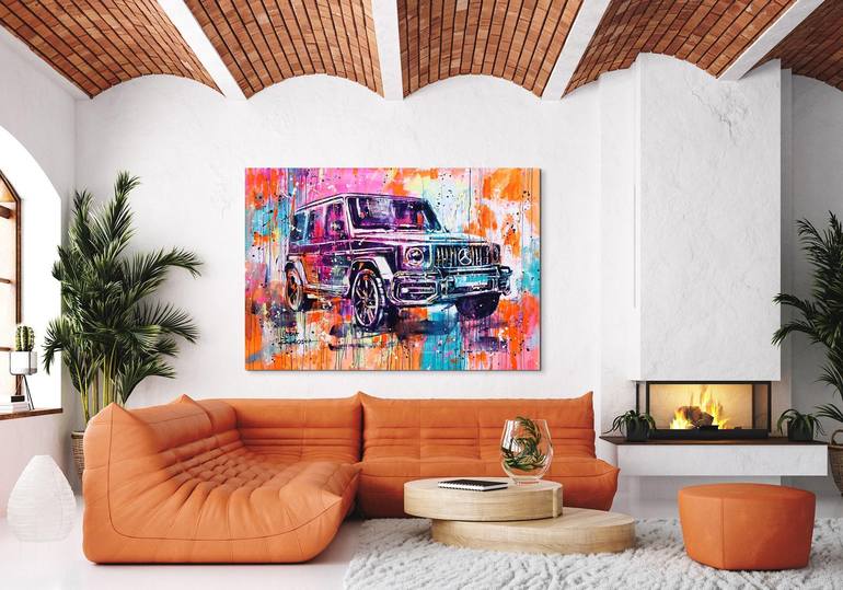 Original Abstract Car Painting by Marta Zawadzka