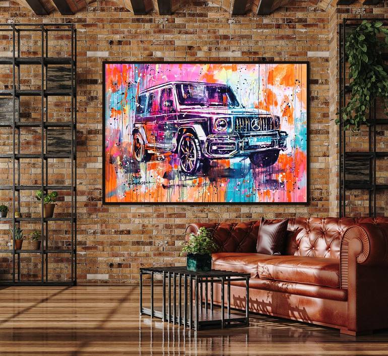 Original Abstract Car Painting by Marta Zawadzka