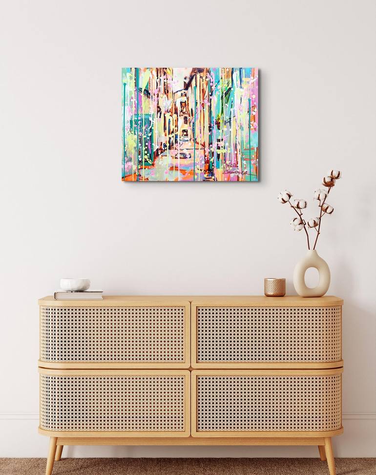 Original Abstract Cities Painting by Marta Zawadzka