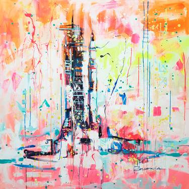 Original Abstract Science/Technology Paintings by Marta Zawadzka