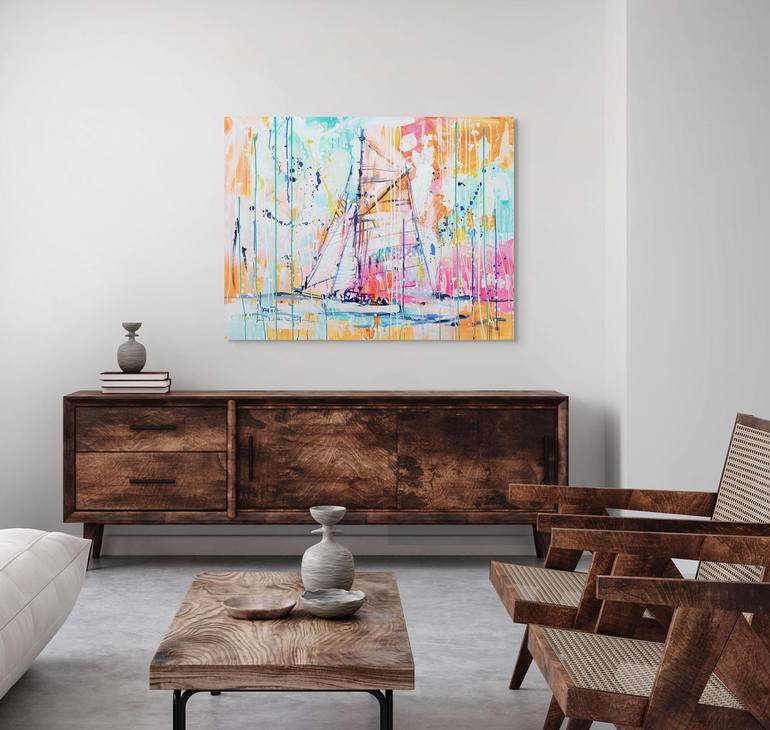 Original Abstract Seascape Painting by Marta Zawadzka