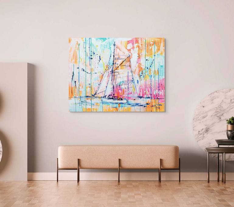 Original Abstract Seascape Painting by Marta Zawadzka