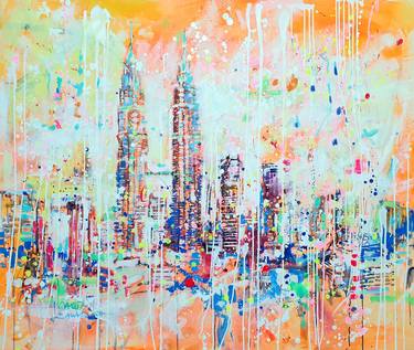 Original Abstract Cities Paintings by Marta Zawadzka