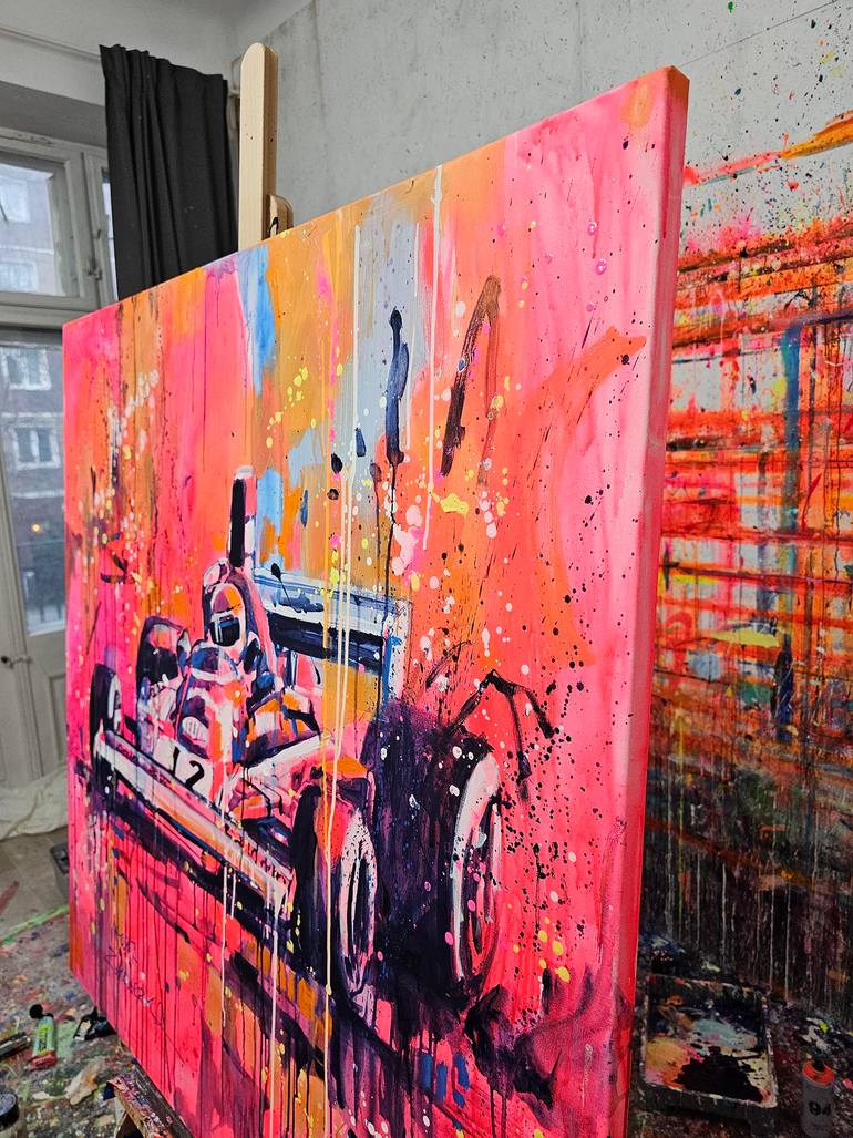 Original Abstract Car Painting by Marta Zawadzka