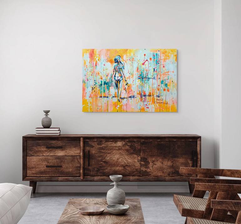 Original Abstract Beach Painting by Marta Zawadzka