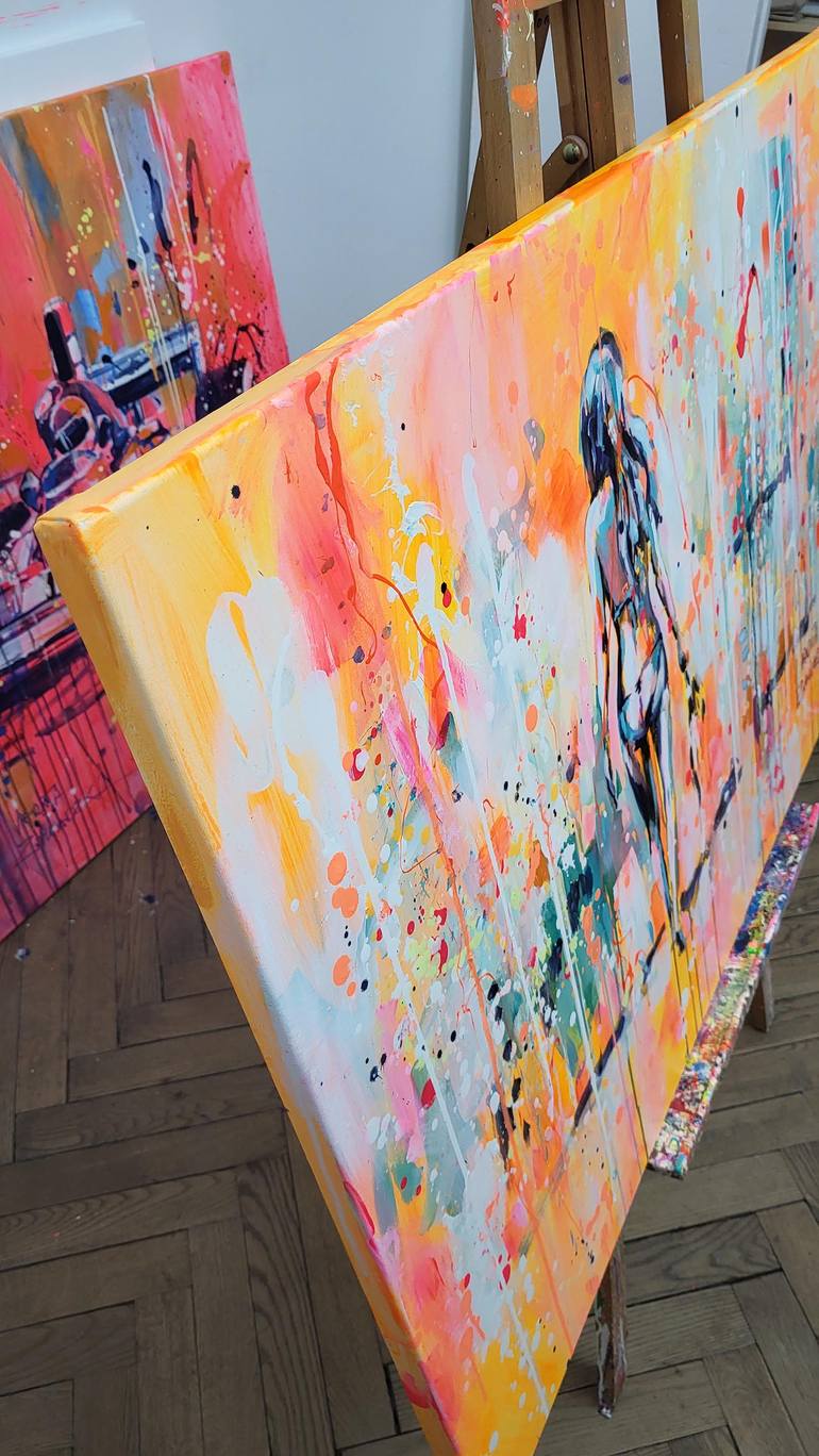 Original Abstract Beach Painting by Marta Zawadzka