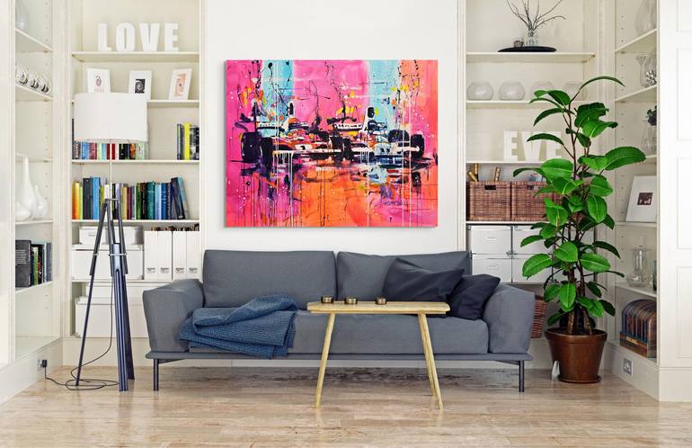 Original Abstract Car Painting by Marta Zawadzka