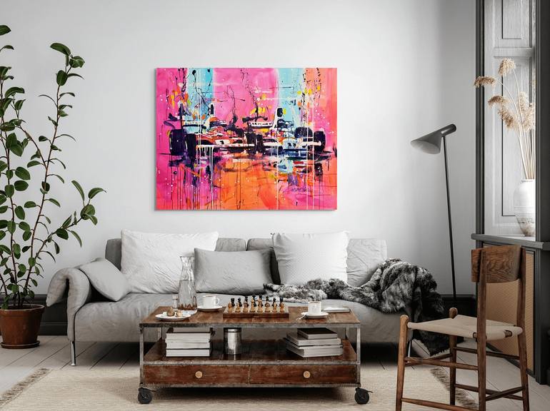 Original Abstract Car Painting by Marta Zawadzka